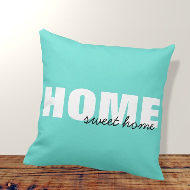 Modern Rosa Home Sweet Home Typography Design Thro Kudde (Skapare uppladdad)