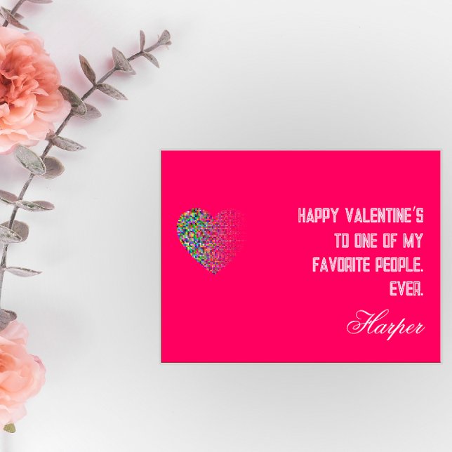 Modern rosa i färgadens hjärta i kärlek du vykort (Skapare uppladdad)