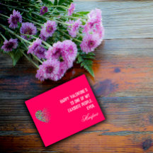 Modern rosa i färgadens hjärta i kärlek du vykort