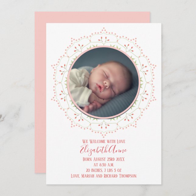 Modern  Rosa i Flicka Enkel Elegant (Fram/baksida)