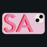 Modern rosa - inledande minsta lilla monogram<br><div class="desc">Modern rosa och minsta möjliga contemporary för inledande mikrofon i miniatyrformat med rött gigantiskt format</div>