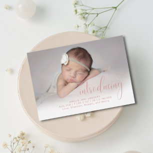 Modern Rosa Introduktion av fotoskript, enkel föde Meddelande