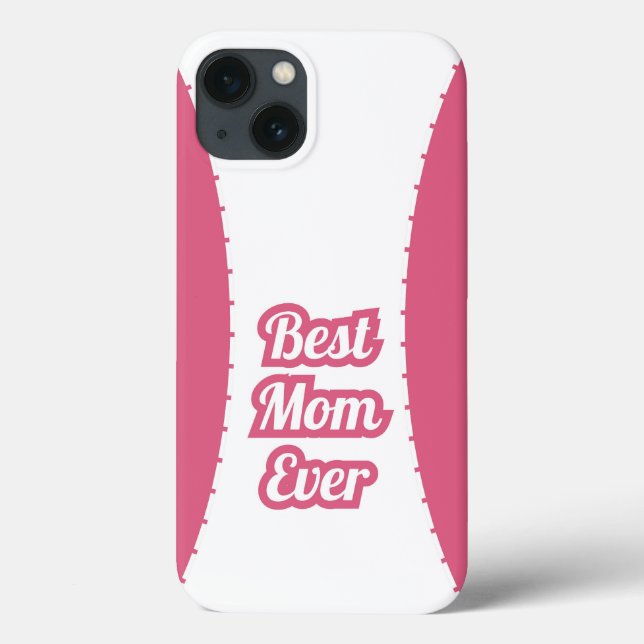 Modern rosa iPhone-fodral med texten Bästa mamma n (Baksida)