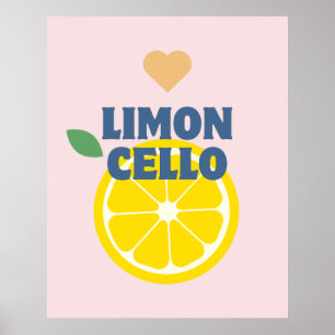Modern Rosa Italienska leemons Limoncello Pub Poster