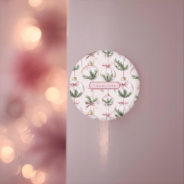 Modern Rosa Juldekoration Personlig Gåva Magnet