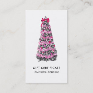 Modern Rosa Julgran Cute Gift-licens Rabattkort
