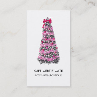 Modern Rosa Julgran Cute Gift-licens Rabattkort