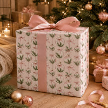 Modern Rosa Julgransprydnad Inpackningspapper