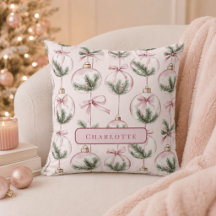 Modern Rosa Julgransprydnad Personlig Kudde