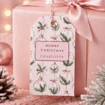 Modern Rosa Julgransprydnad Presentkort
