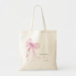 Modern Rosa Kokett Babyshower med Rosett Tygkasse