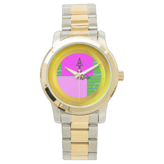 Modern Rosa-kvadrattid Armbandsur