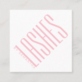 Modern  rosa lash tunn typografi fyrkantigt visitkort