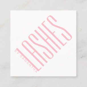 Modern  rosa lash tunn typografi fyrkantigt visitkort