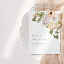 Modern Rosa Lemonade Vår, sommarbabyskor Inbjudningar