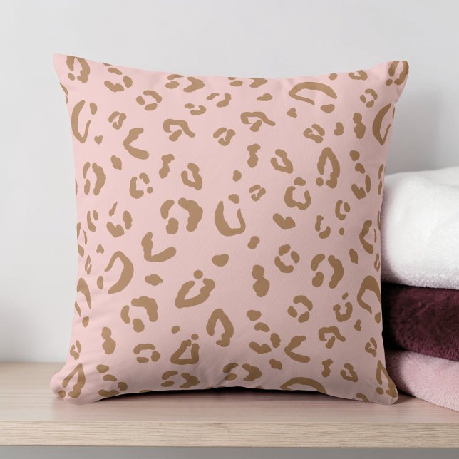 Modern Rosa Leopard Abstrakt Gepardfläckar Mönster Kudde (Modern Pink Leopard Abstract Cheetah Spots Pattern Throw Pillow)