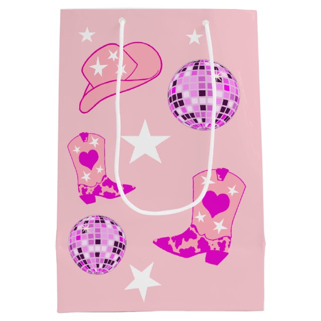 Modern Rosa Lila Disco Boll Cowgirl Hat Boots (Baksidan)