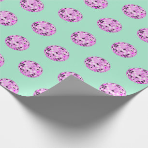 Modern Rosa Lila Disco Boll Mönster Magic Mint Presentpapper