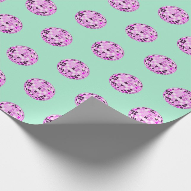 Modern Rosa Lila Disco Boll Mönster Magic Mint Presentpapper (Hörn)