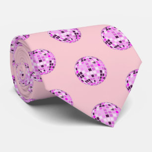 Modern Rosa Lila Disco Boll Mönster Pastel Rosa Slips