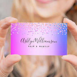 Modern rosa lila hårsalon makeup artist lyxury visitkort