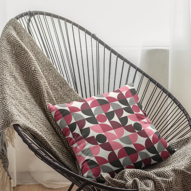 Modern Rosa Lila Magenta Geometric Mönster Kudde (Skapare uppladdad)