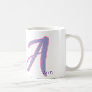 Modern Rosa & Lila Monogram Personligt Namn A Kaffemugg