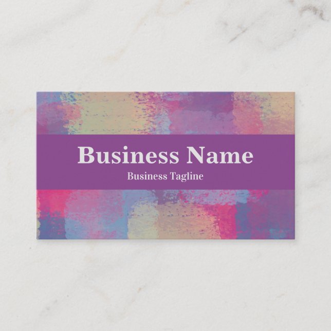 Modern Rosa & Lila Patchwork Abstract Design Visitkort (Framsida)