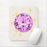 Modern Rosa Lila Retro Disco Boll Beige Musmatta<br><div class="desc">Dance,  dans! All green disco mirrorball design för varje dansdrottning. Disco boll illustrerar rosa,  estetisk hemdekaler,  party-produkter och presenter.</div>