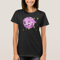 Modern Rosa Lila Retro Disco Boll Black