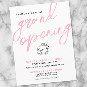 Modern Rosa Logotyp Affisch för Invitation till St Vykort