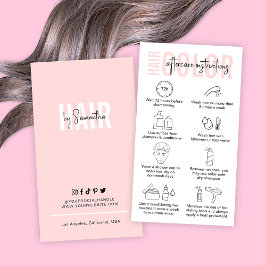 Modern Rosa Logotyp Hair Färg Aftercare Instructio Visitkort
