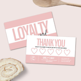 Modern Rosa Loyalty Card, Business Slå Card Lojalitetskort