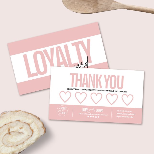 Modern Rosa Loyalty Card, Business Slå Card Lojalitetskort (Skapare uppladdad)