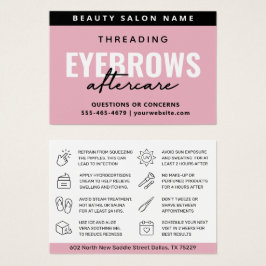 Modern Rosa Luxury Eyebrow Threading Aftercare Visitkort