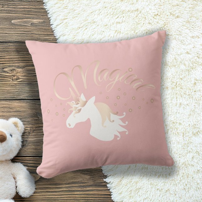 Modern Rosa Magisk Enhörning Kudde (Skapare uppladdad)