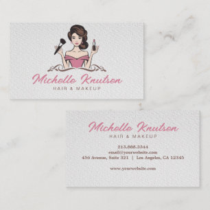 Modern Rosa Makeup Artist & Hair Stylist Salon Visitkort