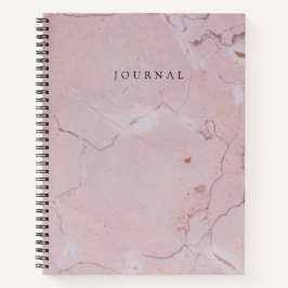 Modern Rosa Marble Cover Monogrammed Journal