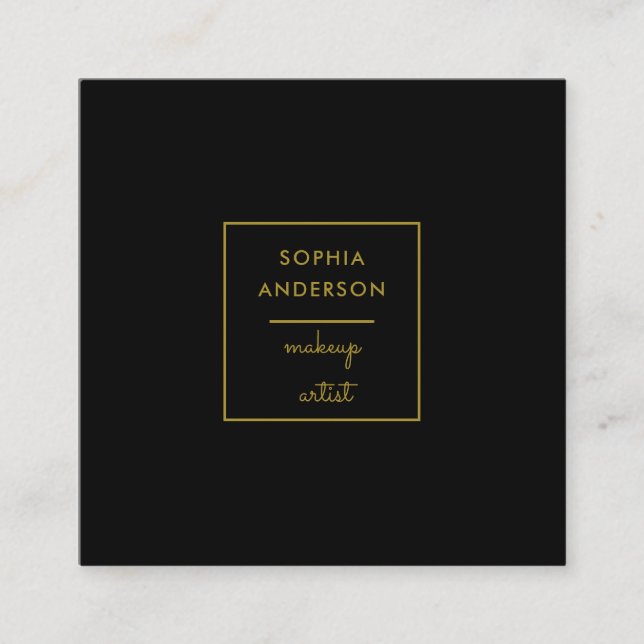 Modern rosa marble elegant makeup artist fyrkantigt visitkort (Framsida)