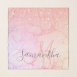Modern Rosa Marble & Glitter Sparkles Namn Sjal<br><div class="desc">Modern Rosa Marble & Glitter Sparkles Namn</div>