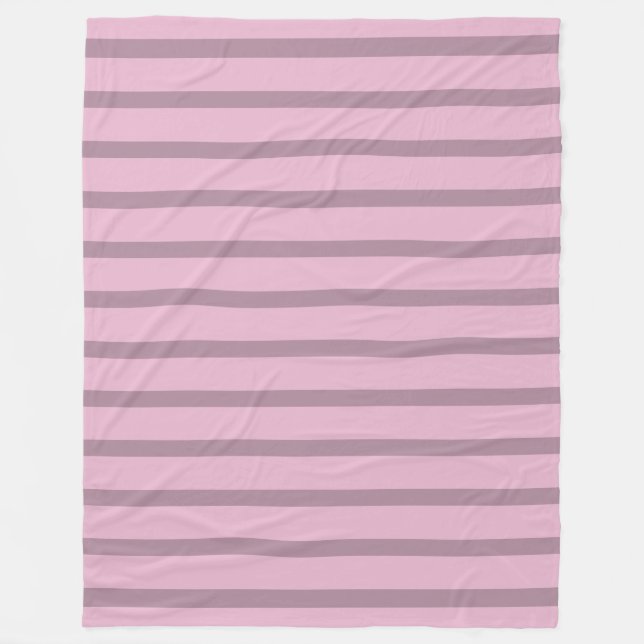 Modern Rosa Mauve Randig Fleecefilt (Framsidan)
