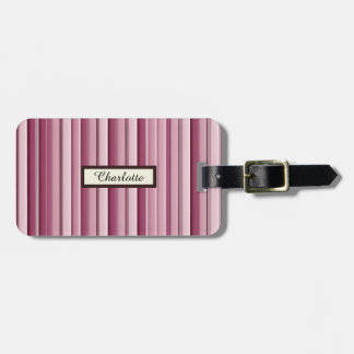 Modern Rosa Mauve Stripe Anpassningsbar Luggage Ta Bagagebricka