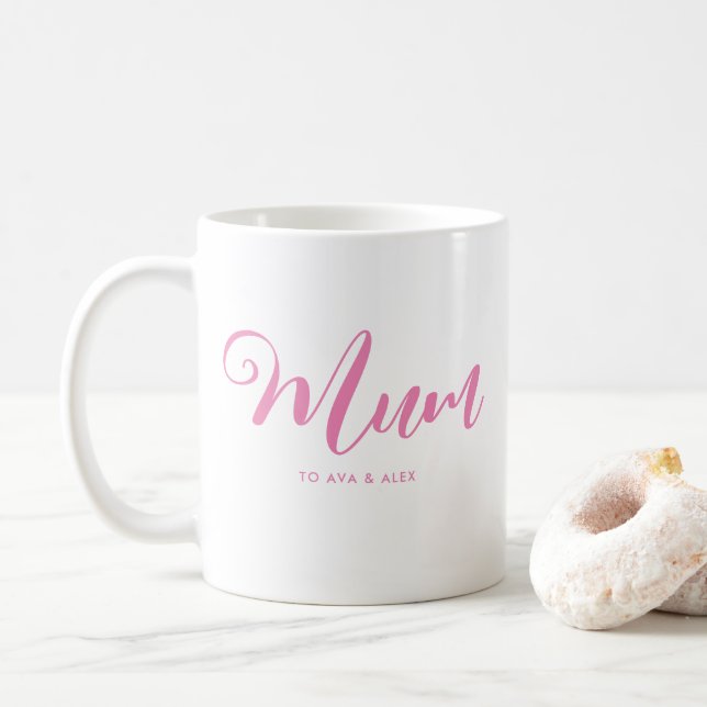 Modern Rosa med namn Mors dag Morsa Kaffemugg (Med munk)