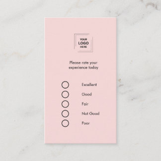 Modern Rosa Minimal Feedbackundersökning Stil Visitkort