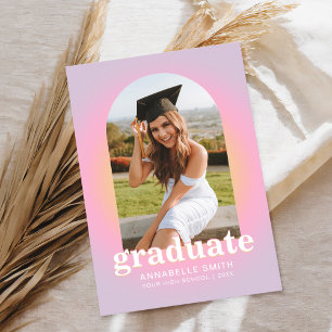 Modern Rosa - minimal inbjudan till foto Studenten