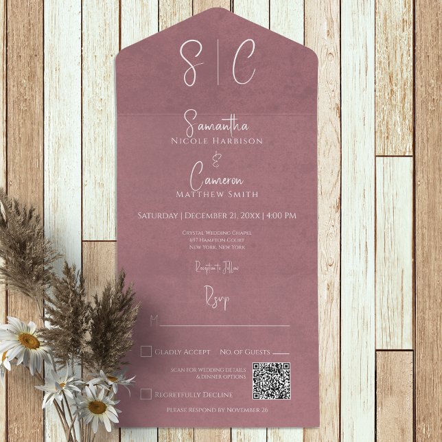Modern Rosa Minimal QR-kod enligt Monogram QR (Skapare uppladdad)