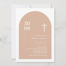 Modern  Rosa Minimalist Arch Christening Inbjudningar