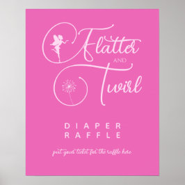 Modern Rosa Minimalist Fairy Diaper Raffle Poster