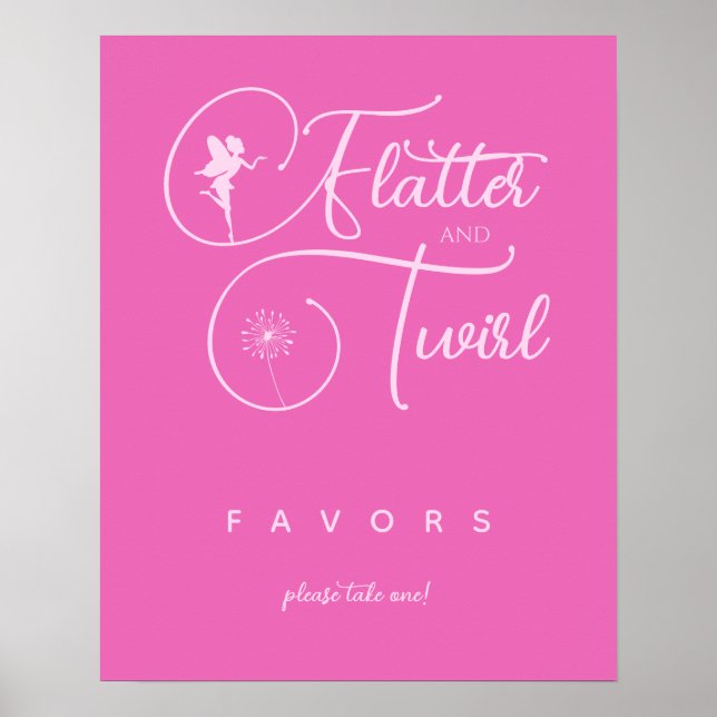 Modern Rosa-minimalistfiender Fairy Favoriter Poster (Framsidan)