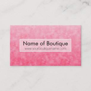 Modern Rosa Mode Boutique Soft Chic Bokeh Visitkort